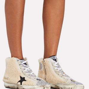 Golden Goose Shearling Glitter Francy High Top Size 38 - LIKE NEW!!